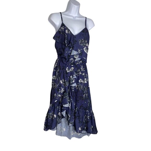 Parker Womens Blue Floral Sleeveless V Neck Comfort Fit And Flare Dress Size XS - Picture 4 of 9